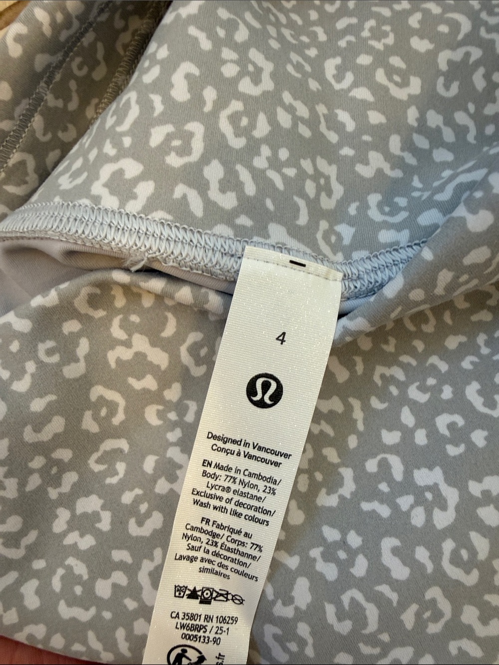 lululemon athletica Gray & White Leopard Print Cropped Leggings - Picture 3 of 4
